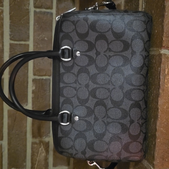 Coach Rowan Women's Satchel Bag - Black/Graphite/Silver - Picture 3 of 8